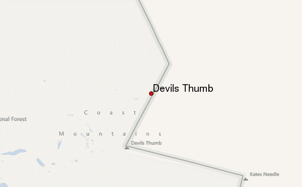 Devils Thumb Location Map