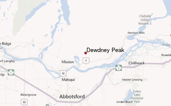 Dewdney Peak Location Map