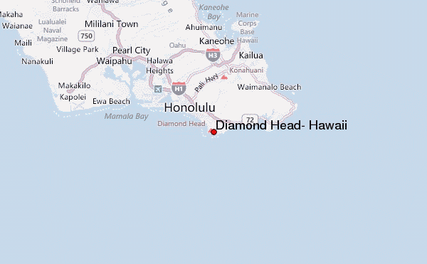 Diamond Head, Hawaii Location Map