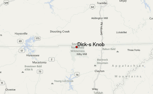 Dick's Knob Location Map