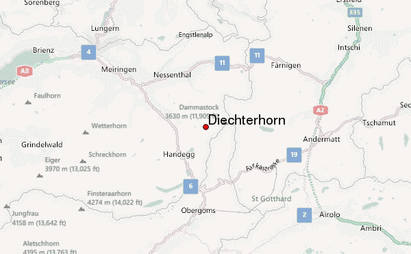 Diechterhorn Location Map