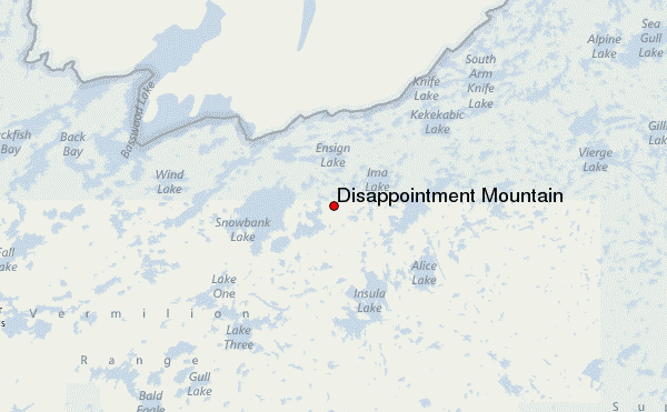 Disappointment Mountain Location Map