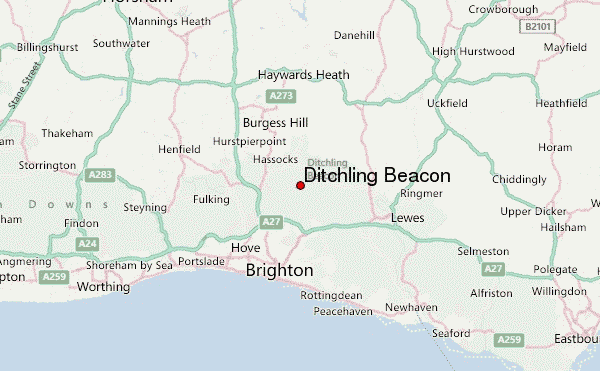 Ditchling Beacon Location Map