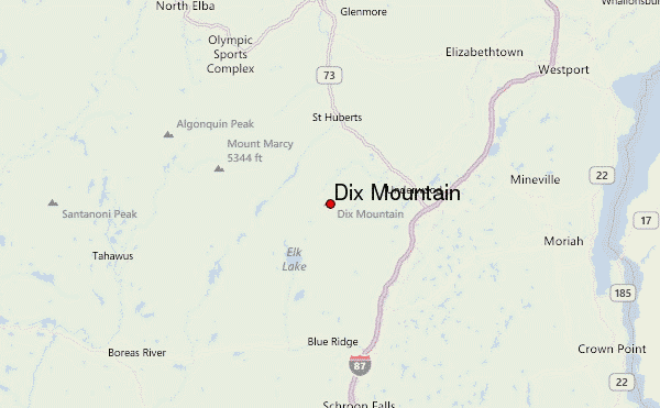 Dix Mountain Location Map