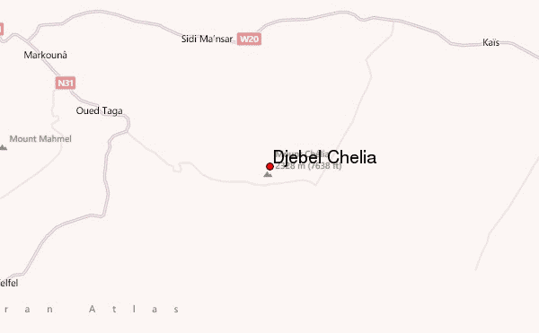 Djebel Chélia Location Map