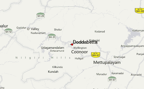 Doddabetta Location Map