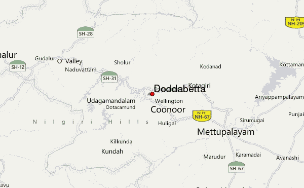 Doddabetta In Tamil Nadu Map Doddabetta Mountain Information