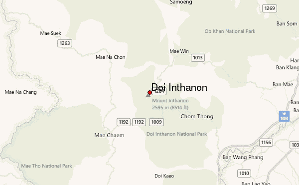 Doi Inthanon Location Map