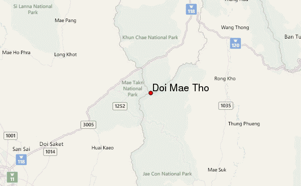 Doi Mae Tho Location Map
