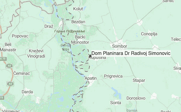 Dom Planinara Dr. Radivoj Simonović Location Map