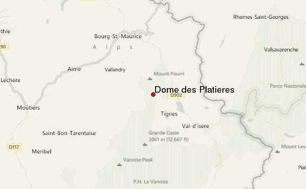 Dôme des Platières Location Map
