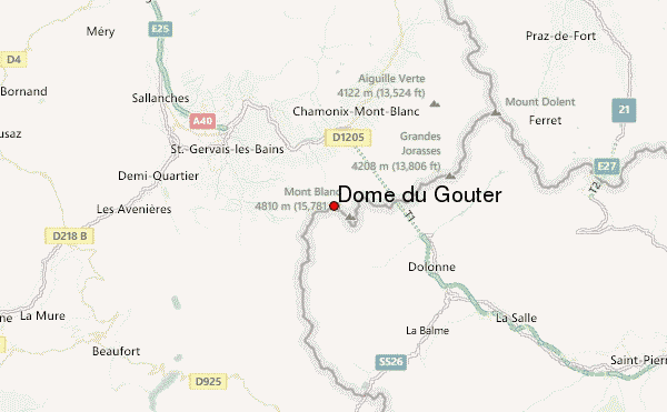 Dôme du Goûter Location Map