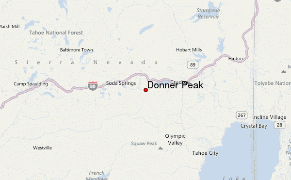 Donner Peak Location Map