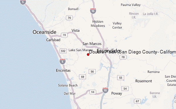 Double Peak (San Diego County, California) Location Map