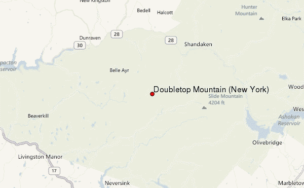 Doubletop Mountain (New York) Location Map