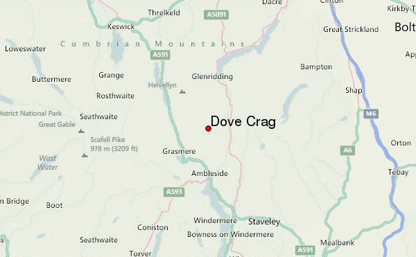 Dove Crag Location Map