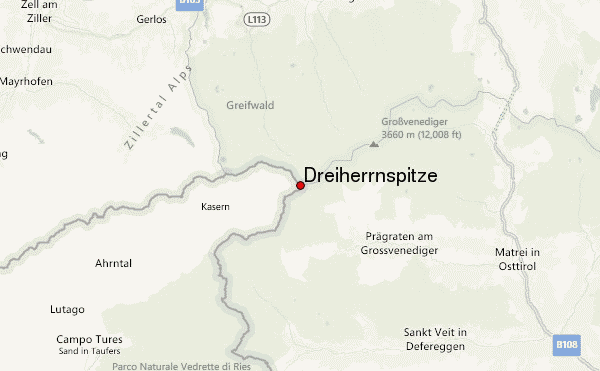 Dreiherrnspitze Location Map