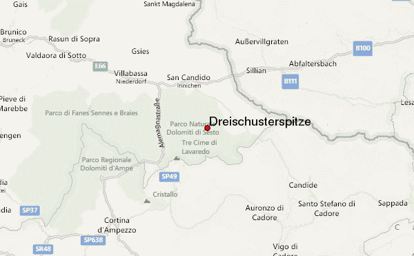 Dreischusterspitze Location Map