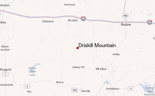 Driskill Mountain Location Map