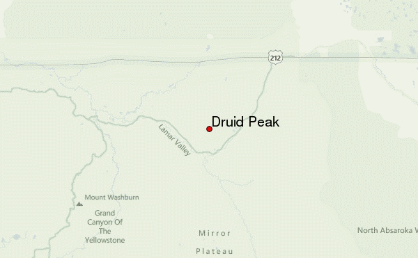 Druid Peak Location Map