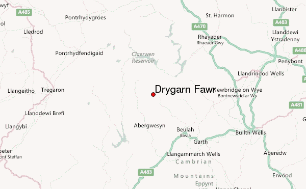Drygarn Fawr Location Map