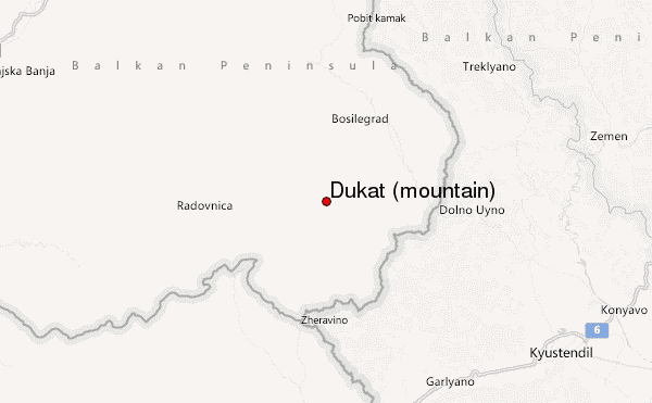 Dukat (mountain) Location Map