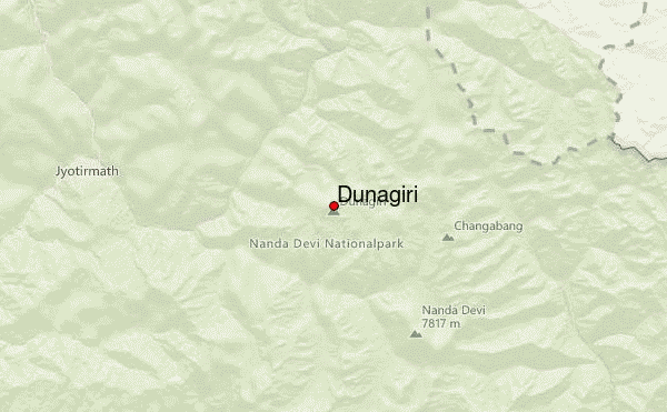 Dunagiri Location Map