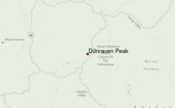 Dunraven Peak Location Map