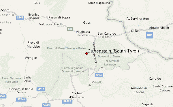 Dürrenstein (South Tyrol) Location Map