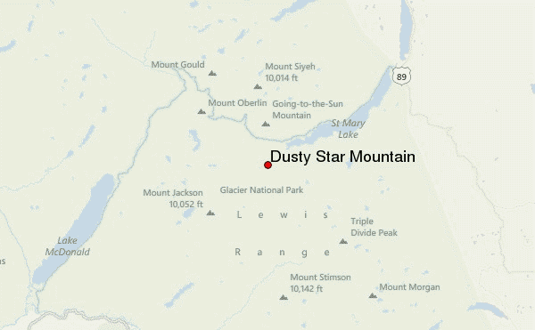 Dusty Star Mountain Location Map