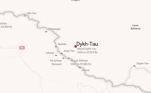 Dykh-Tau Location Map