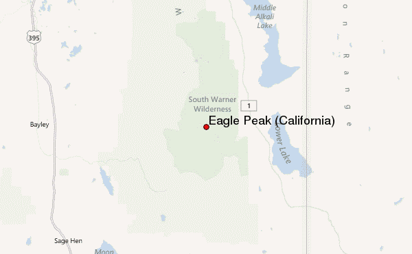 Eagle Peak (California) Location Map