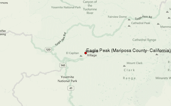Eagle Peak (Mariposa County, California) Location Map