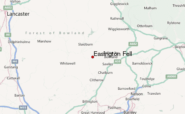 Easington Fell Location Map