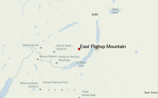 East Flattop Mountain Location Map