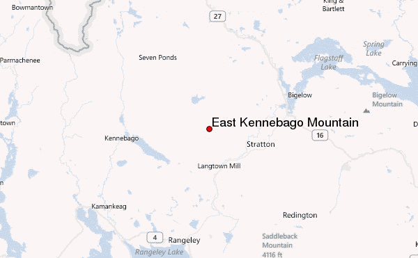 East Kennebago Mountain Location Map