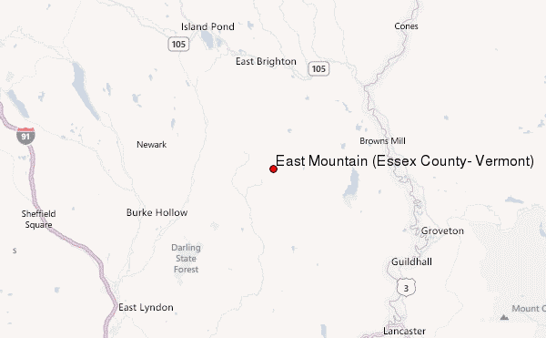 East Mountain (Essex County, Vermont) Location Map