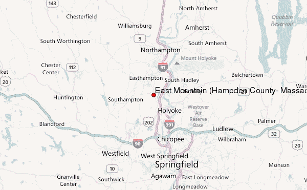 East Mountain (Hampden County, Massachusetts) Location Map