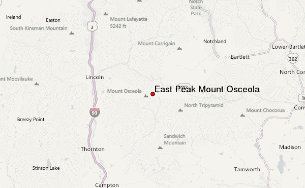 East Peak Mount Osceola Location Map