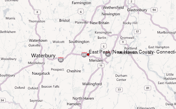 East Peak (New Haven County, Connecticut) Location Map