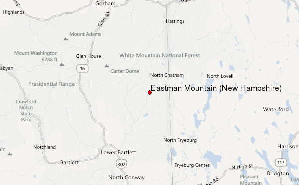 Eastman Mountain (New Hampshire) Location Map