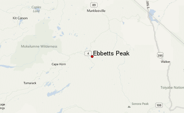 Ebbetts Peak Location Map