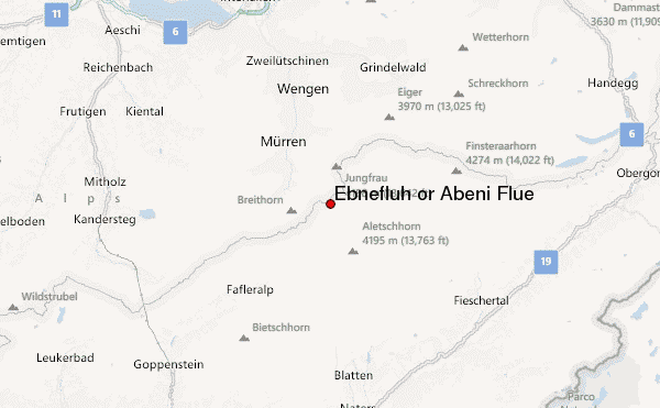 Ebnefluh or Äbeni Flue Location Map