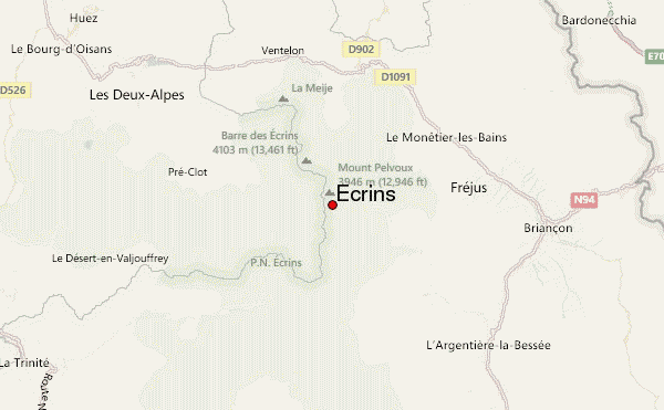 Ecrins Location Map