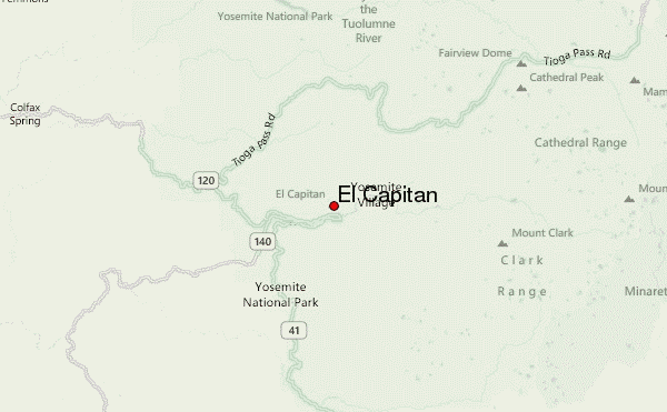 El Capitan Location Map