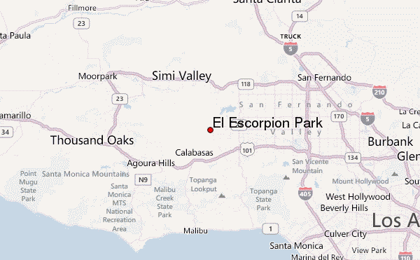 El Escorpión Park Location Map