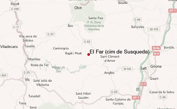 El Far (cim de Susqueda) Location Map