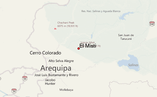 El Misti Location Map