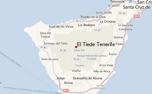 El Tiede Tenerife Location Map