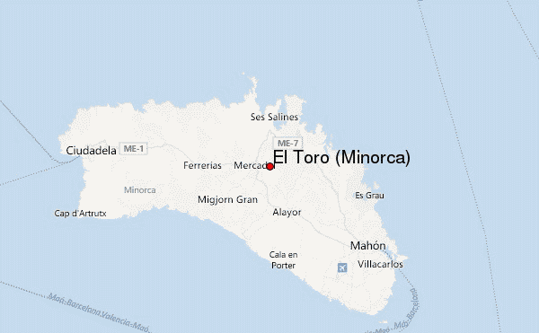 El Toro (Minorca) Location Map